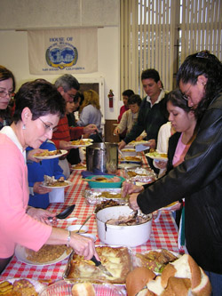 Potluck after monthly meetings